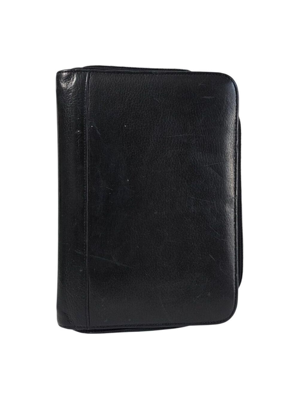 Wilsons Leather Planner Organizer Agenda 3 Ring Binder Black Zip Closure